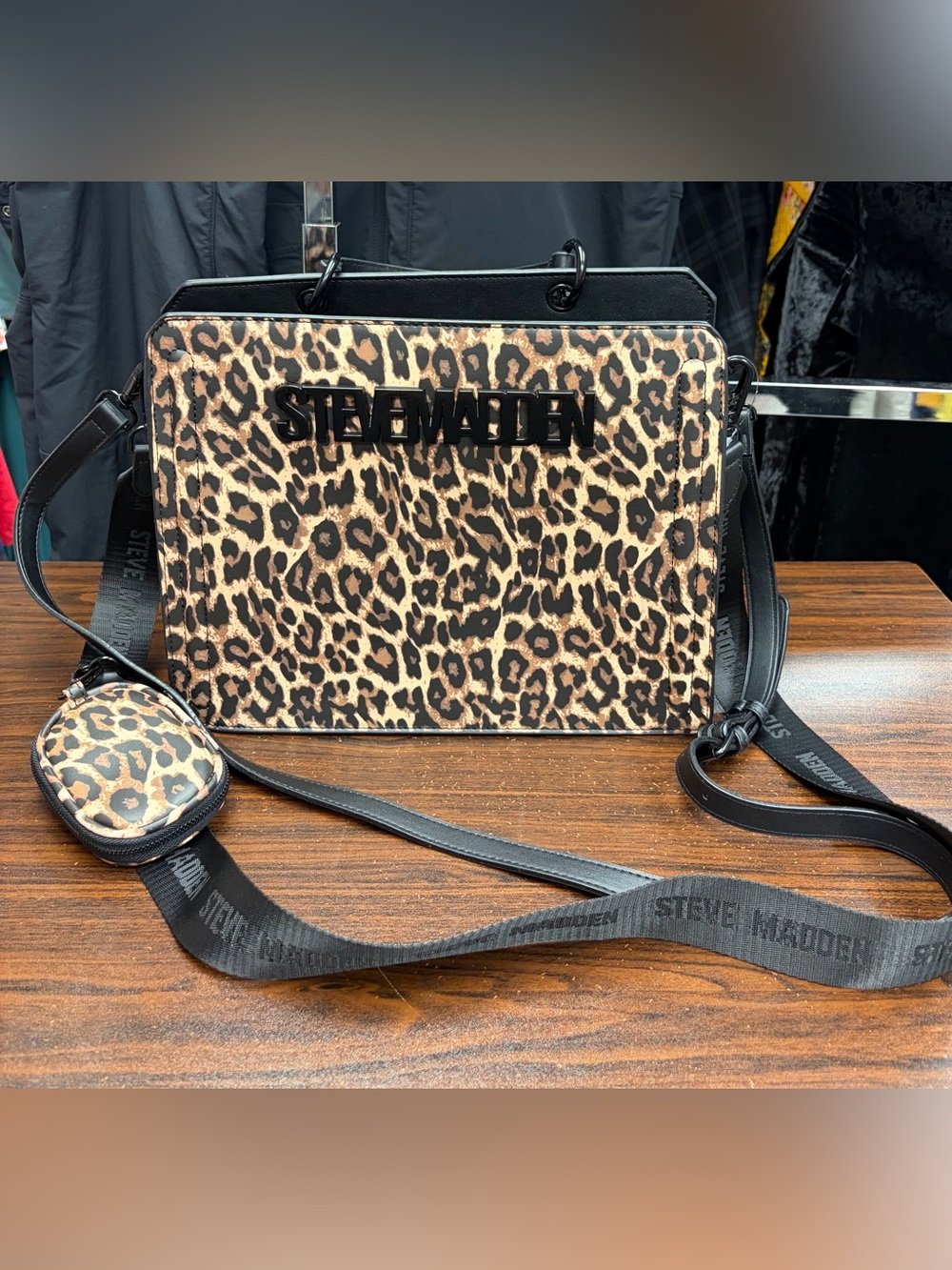 Steve Madden Bevelyn Leopard Print Crossbody Bag